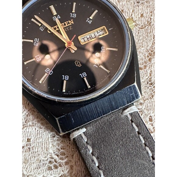 Rare Citizen 6101-S05413 Black Tone Quartz Day Date Military Time Watch - Picture 2 of 8